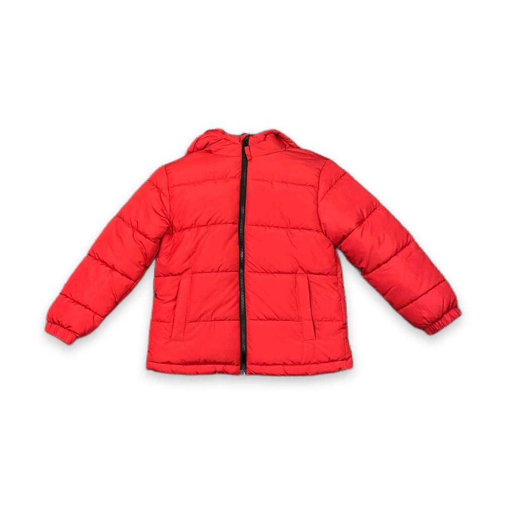 Swiss Tech Puffer Jacket Boys Medium (8) Red Insulated Camping Wind Proof Hooded